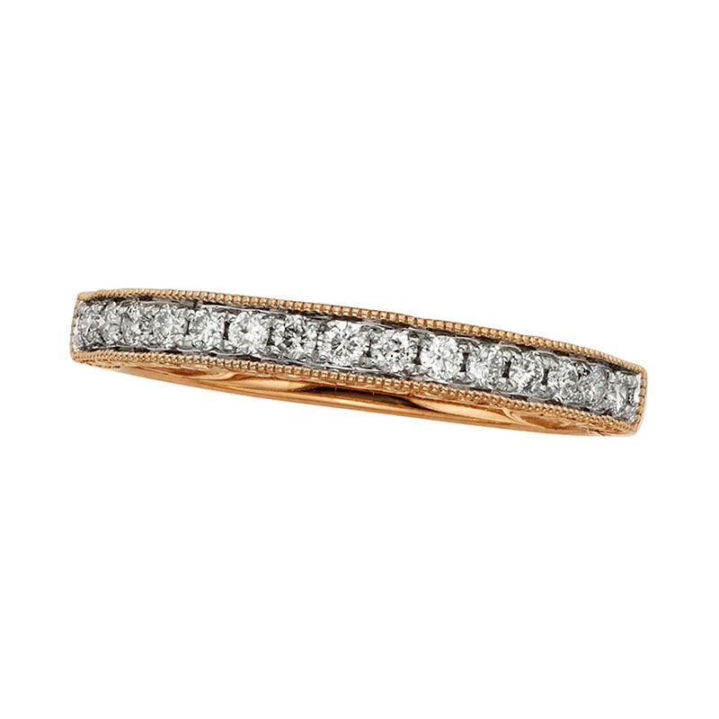 Image of ID 1 025 CT TW Certified Natural Diamond Anniversary Band in Solid 14K Rose Gold (I/I2)