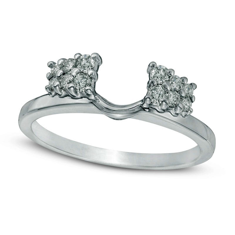 Image of ID 1 025 CT TW Natural Clarity Enhanced Diamond Solitaire Enhancer in Solid 14K White Gold