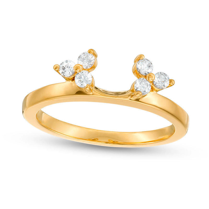 Image of ID 1 025 CT TW Natural Clarity Enhanced Diamond Tri-Sides Solitaire Enhancer in Solid 14K Gold