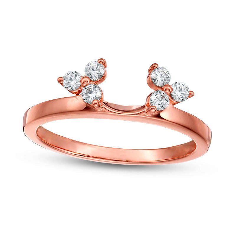 Image of ID 1 025 CT TW Natural Clarity Enhanced Diamond Tri-Sides Solitaire Enhancer in Solid 14K Rose Gold