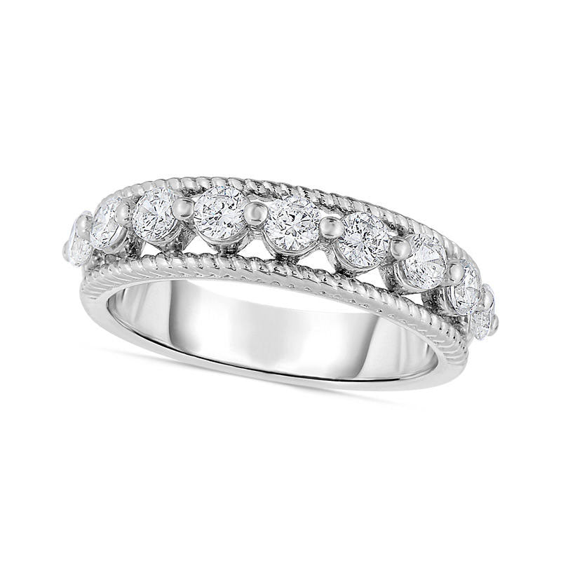 Image of ID 1 025 CT TW Natural Diamond Anniversary Band in Solid 14K White Gold