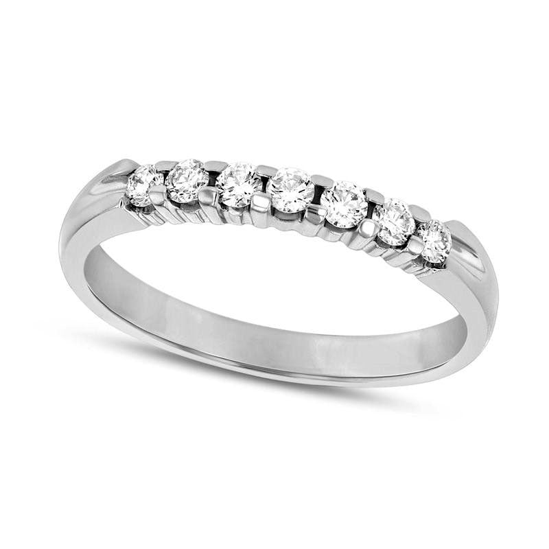 Image of ID 1 025 CT TW Natural Diamond Seven Stone Anniversary Band in Solid 14K White Gold