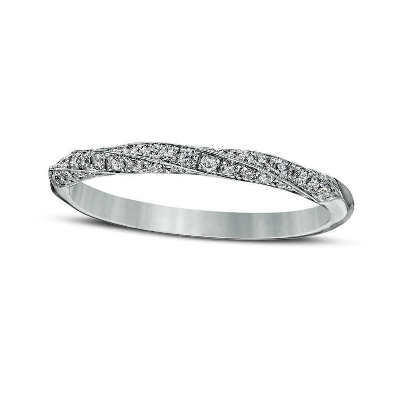 Image of ID 1 025 CT TW Natural Diamond Twist Anniversary Band in Solid 14K White Gold
