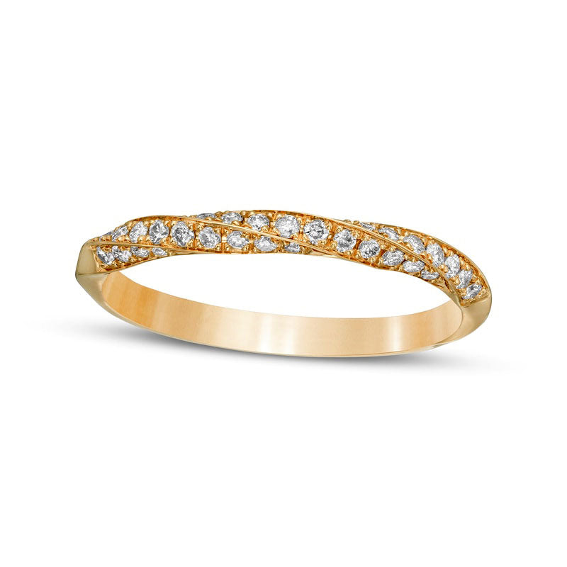 Image of ID 1 025 CT TW Natural Diamond Twist Stackable Anniversary Band in Solid 14K Gold