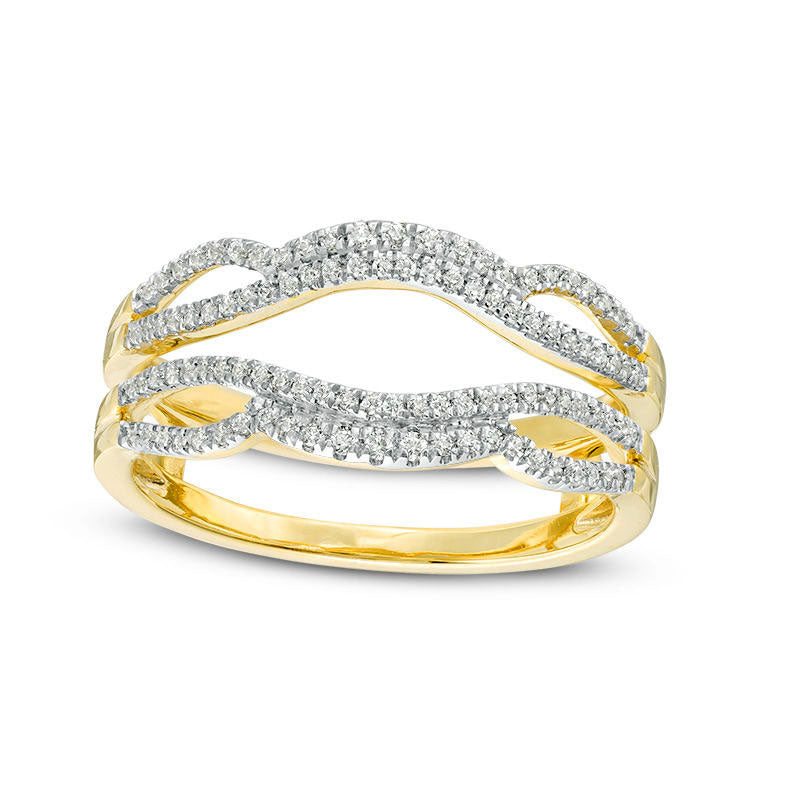 Image of ID 1 025 CT TW Natural Diamond Wavy Enhancer in Solid 10K Yellow Gold