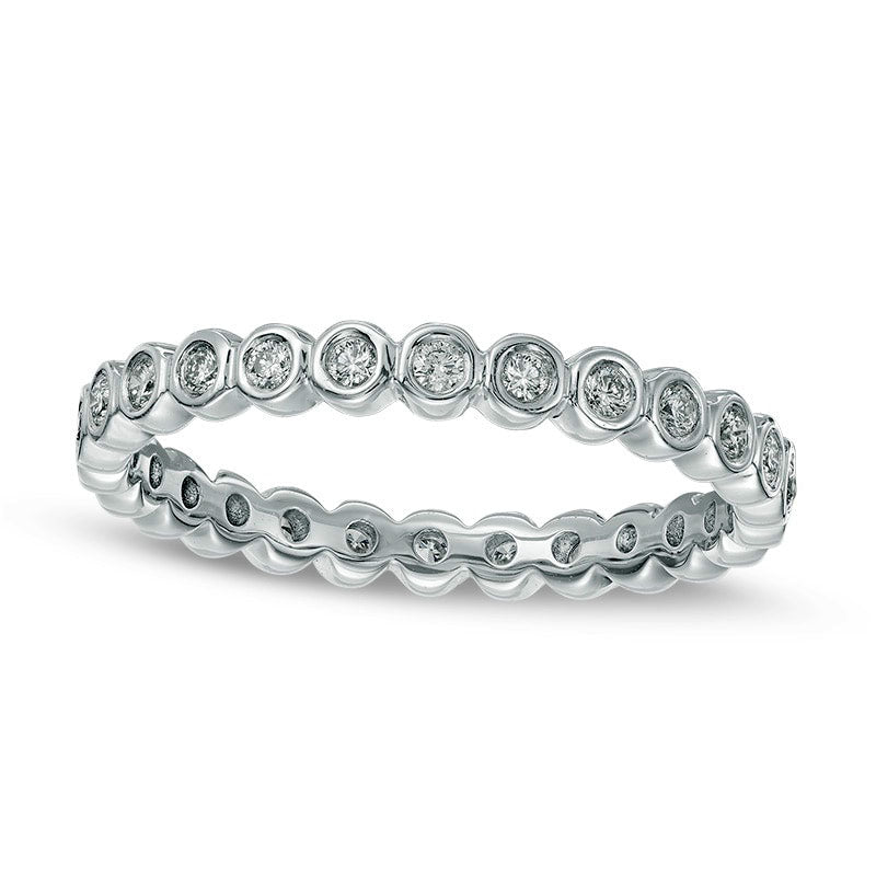 Image of ID 1 033 CT TW Natural Diamond Eternity Band in Solid 14K White Gold