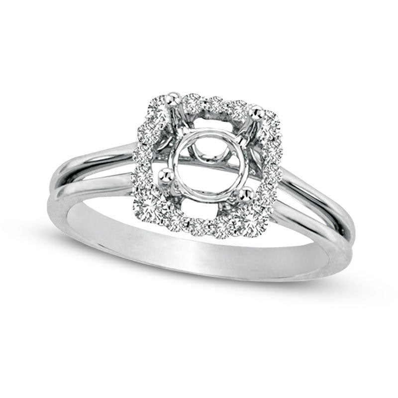 Image of ID 1 033 CT TW Natural Diamond Frame Split Shank Semi-Mount in Solid 18K White Gold (G/SI1)