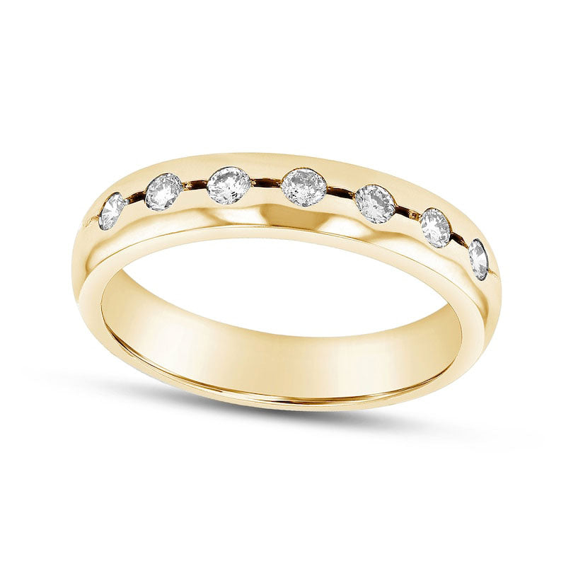 Image of ID 1 033 CT TW Natural Diamond Wedding Band in Solid 14K Gold (H/SI2)