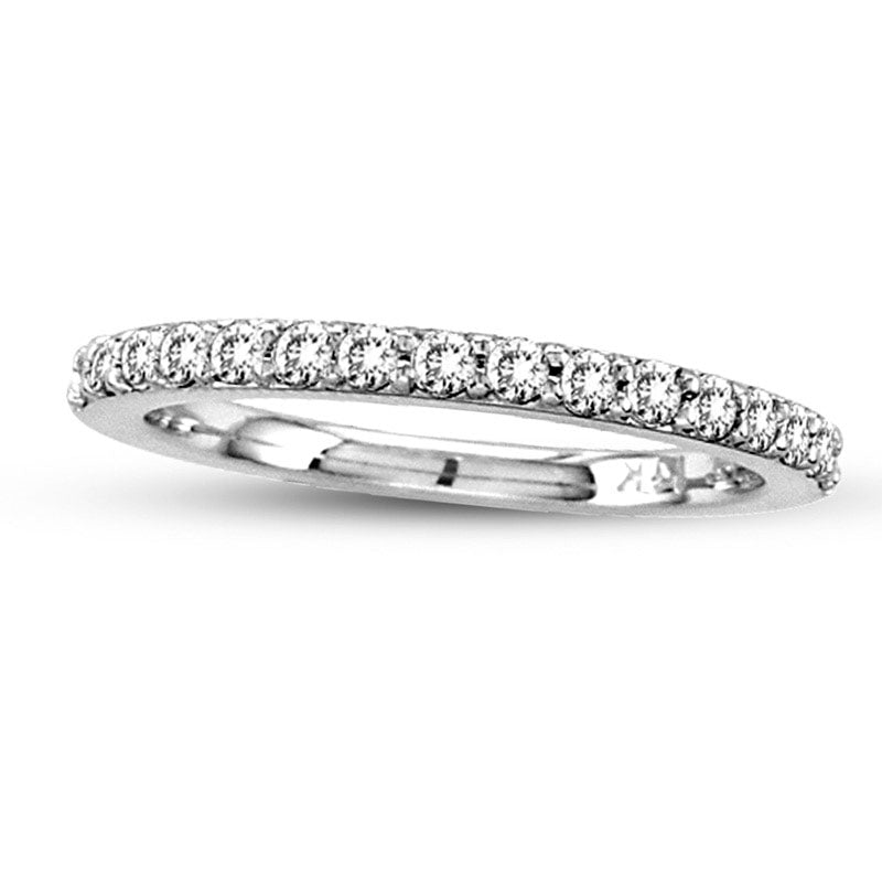 Image of ID 1 033 CT TW Natural Diamond Wedding Band in Solid 14K White Gold (I/SI2)