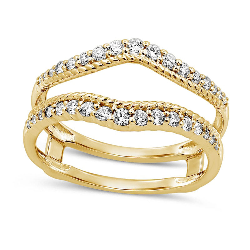 Image of ID 1 038 CT TW Natural Clarity Enhanced Diamond Contour Solitaire Enhancer in Solid 14K Gold