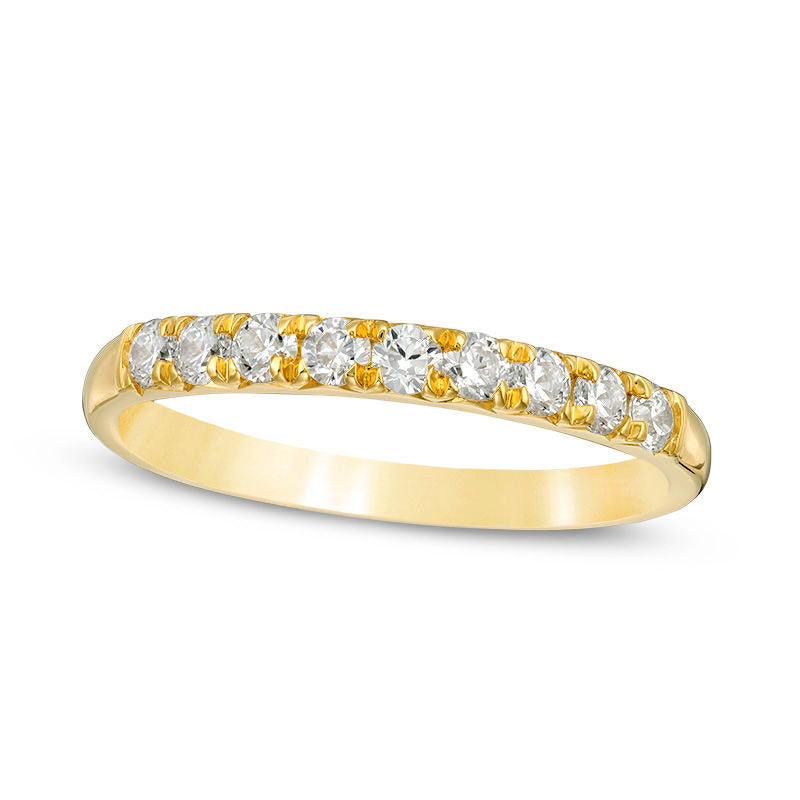 Image of ID 1 038 CT TW Natural Diamond Nine Stone Anniversary Band in Solid 10K Yellow Gold