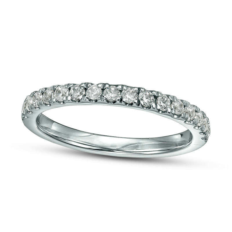 Image of ID 1 038 CT TW Natural Diamond Wedding Band in Solid 10K White Gold