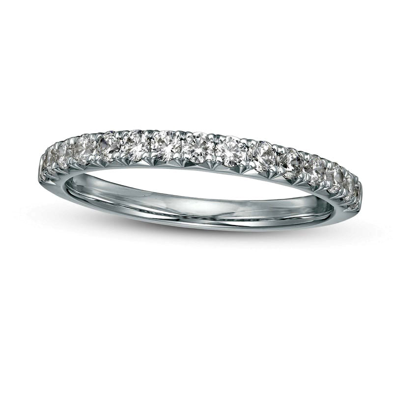 Image of ID 1 050 CT TW Certified Lab-Created Diamond Band in Solid 14K White Gold (F/VS2)