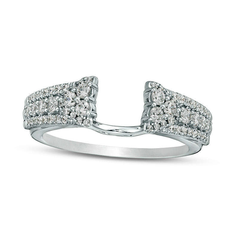 Image of ID 1 050 CT TW Natural Clarity Enhanced Diamond Edge Solitaire Enhancer in Solid 14K White Gold