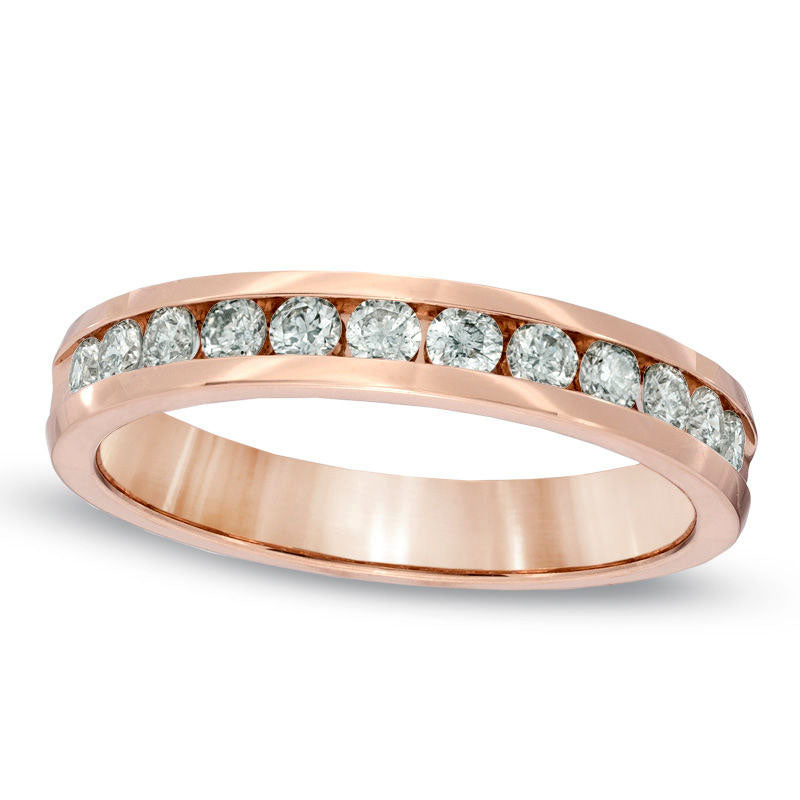 Image of ID 1 050 CT TW Natural Diamond Anniversary Band in Solid 14K Rose Gold