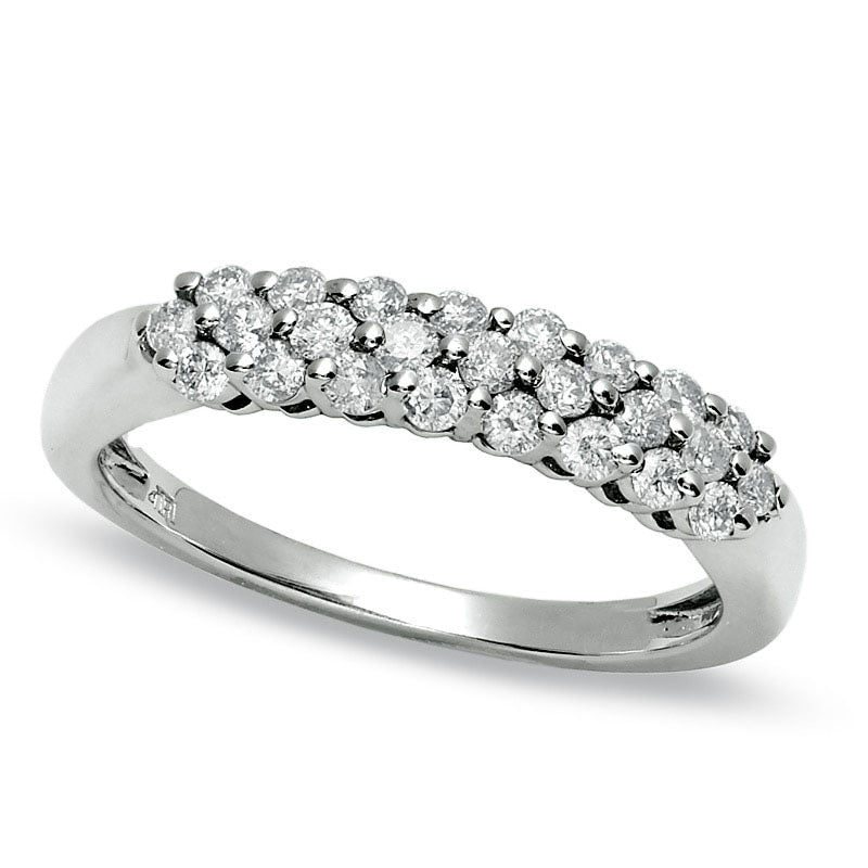 Image of ID 1 050 CT TW Natural Diamond Anniversary Band in Solid 14K White Gold