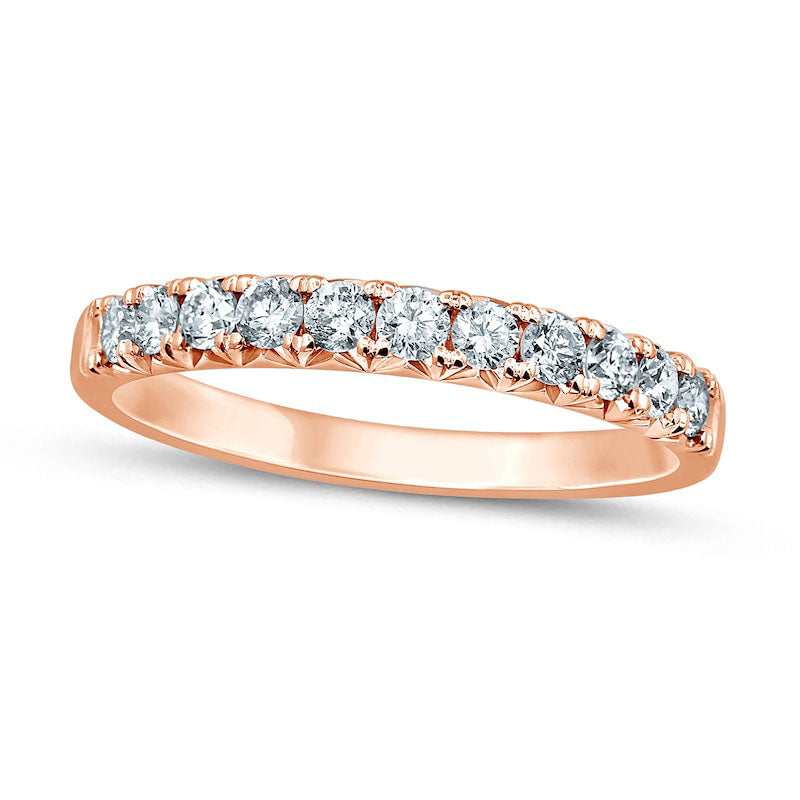 Image of ID 1 050 CT TW Natural Diamond Eleven Stone Anniversary Band in Solid 14K Rose Gold