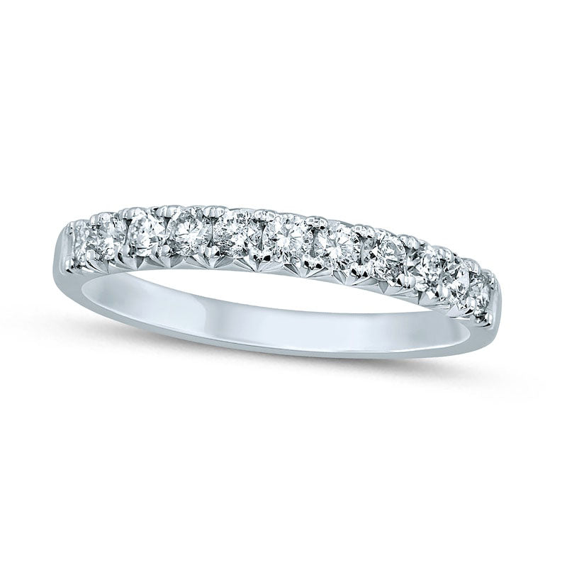 Image of ID 1 050 CT TW Natural Diamond Eleven Stone Anniversary Band in Solid 14K White Gold