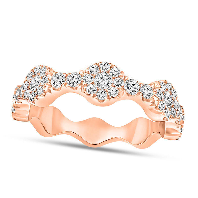 Image of ID 1 050 CT TW Natural Diamond Frame Stackable Band in Solid 10K Rose Gold