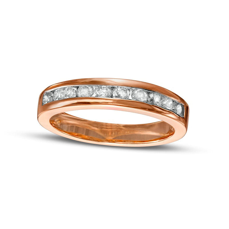 Image of ID 1 050 CT TW Natural Diamond Ten Stone Anniversary Band in Solid 10K Rose Gold