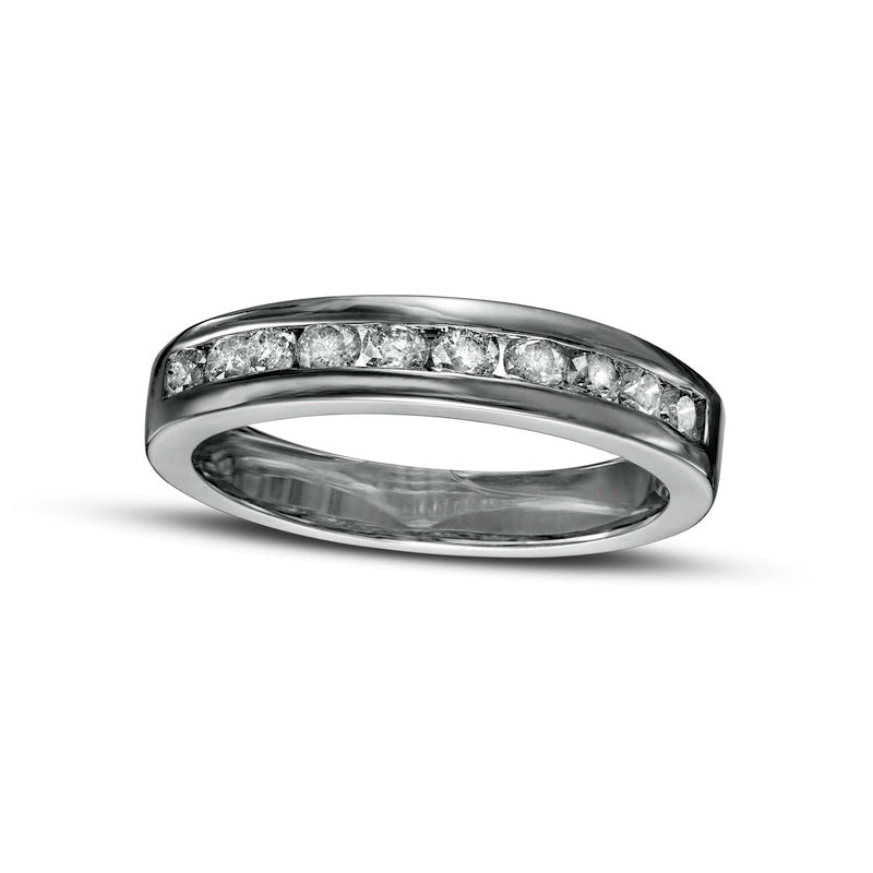 Image of ID 1 050 CT TW Natural Diamond Ten Stone Anniversary Band in Solid 10K White Gold