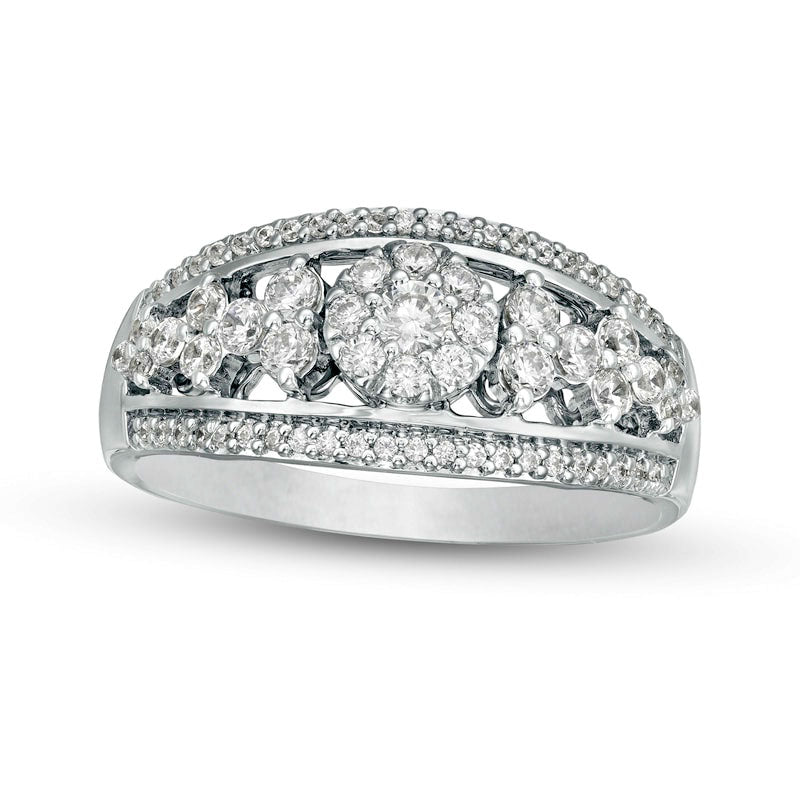 Image of ID 1 063 CT TW Composite Natural Diamond Split Shank Ring in Solid 10K White Gold