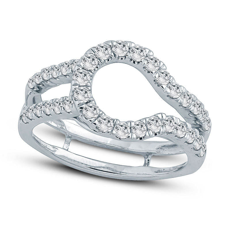 Image of ID 1 075 CT TW Natural Clarity Enhanced Diamond Loop Frame Solitaire Enhancer in Solid 10K White Gold
