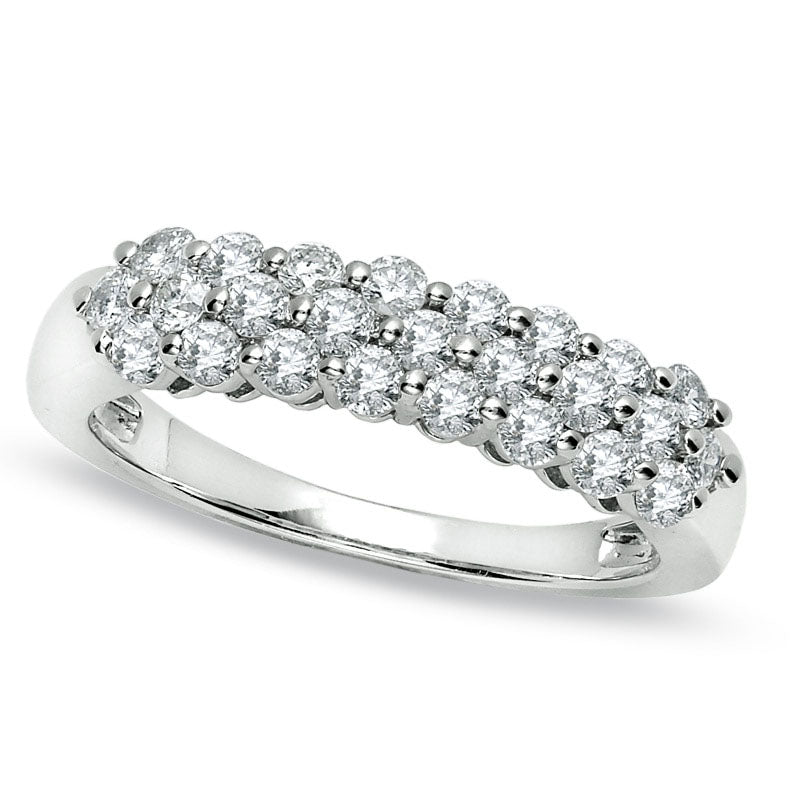 Image of ID 1 075 CT TW Natural Diamond Anniversary Band in Solid 14K White Gold