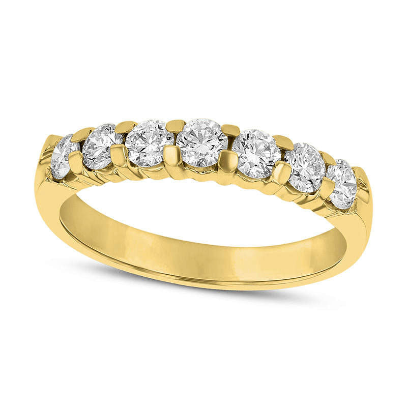 Image of ID 1 075 CT TW Natural Diamond Seven Stone Anniversary Band in Solid 14K Gold