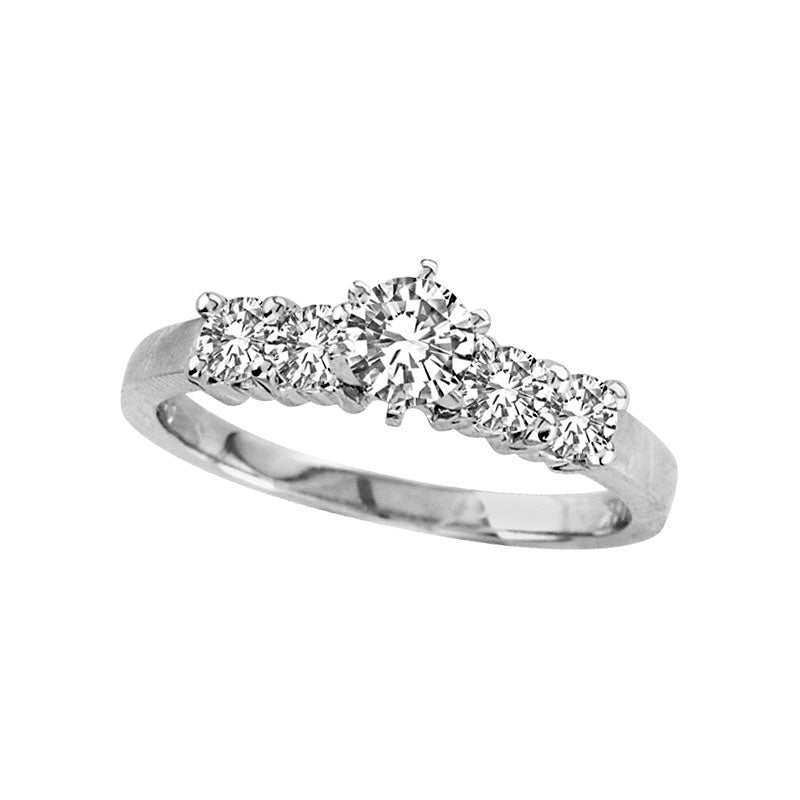 Image of ID 1 088 CT TW Natural Diamond Engagement Ring in Solid 14K White Gold