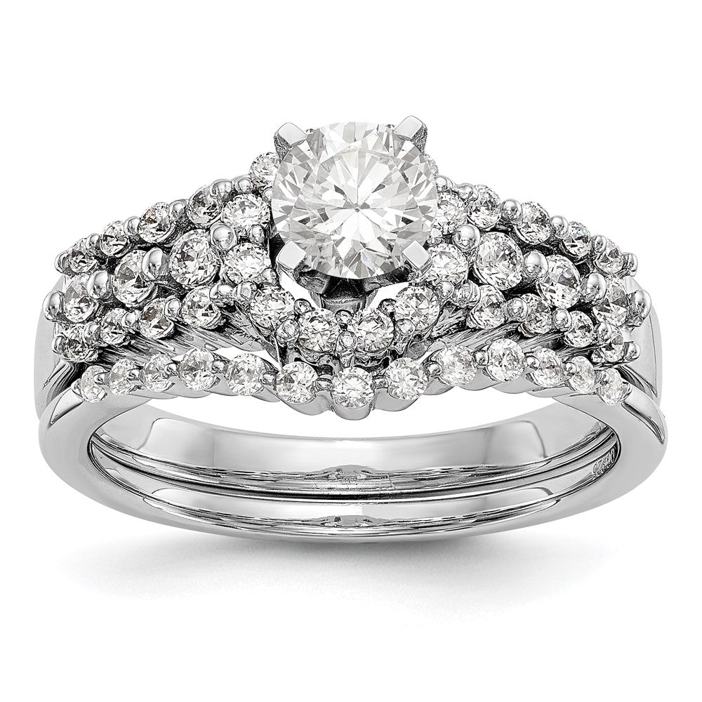 Image of ID 1 1 1/6 Ct Natural Diamond Bridal Engagement Ring Set in 14K White Gold