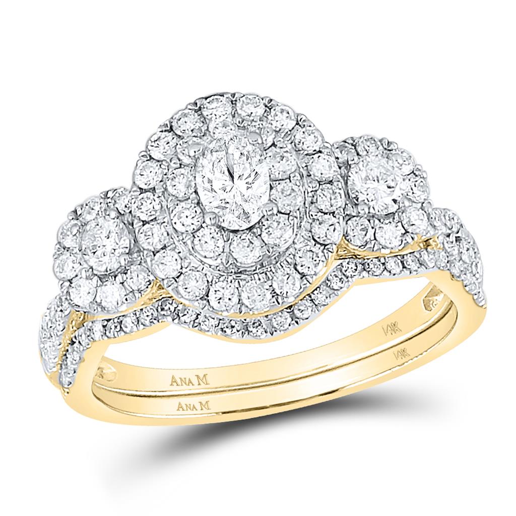 Image of ID 1 1 CT-Diamond 1/5CT-OVAL BLISS BRIDAL SETS DOUBLE HALO