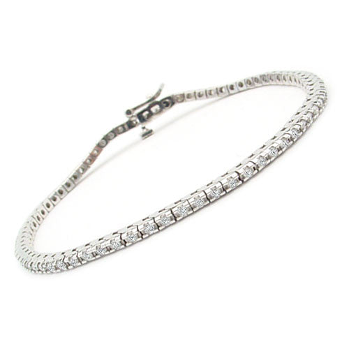 Image of ID 1 1 ct tw Classic Four-Prong Diamond Tennis Bracelet in 14K White Gold