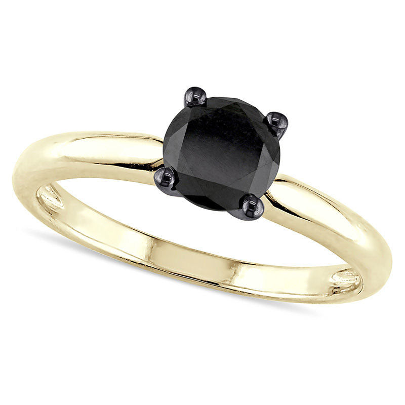 Image of ID 1 10 CT Enhanced Black Natural Clarity Enhanced Diamond Solitaire Engagement Ring in Solid 14K Gold