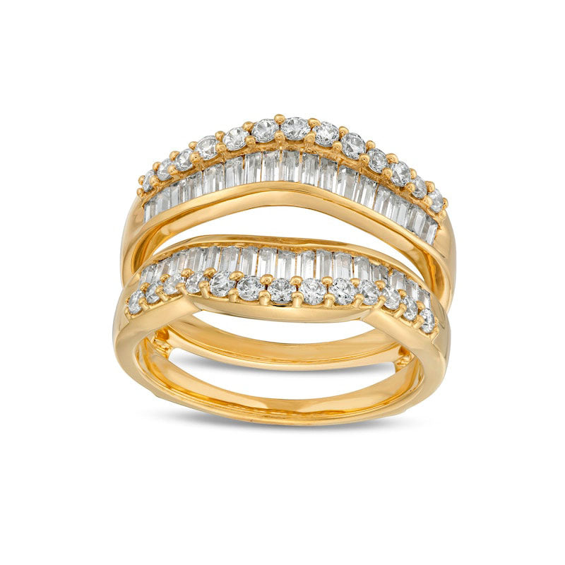 Image of ID 1 10 CT TW Baguette and Round Natural Diamond Edge Enhancer in Solid 14K Gold