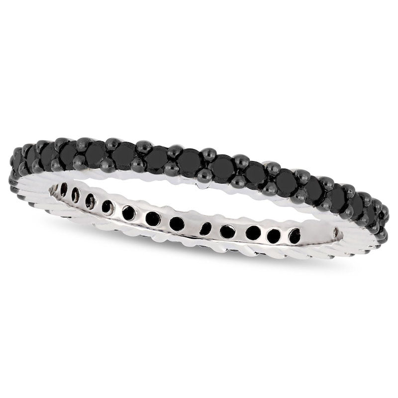 Image of ID 1 10 CT TW Black Enhanced Natural Diamond Eternity Band in Solid 10K White Gold