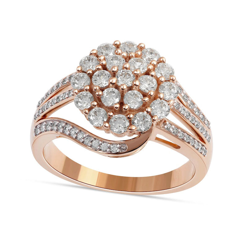 Image of ID 1 10 CT TW Composite Natural Diamond Bypass Ring in Solid 10K Rose Gold