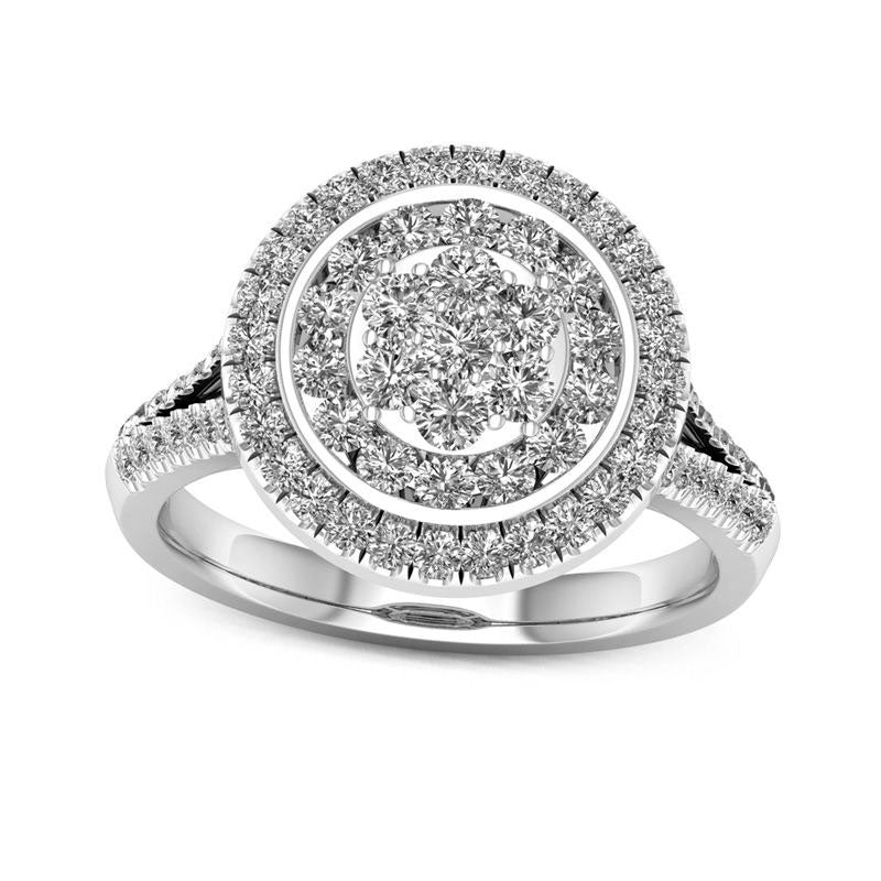 Image of ID 1 10 CT TW Composite Natural Diamond Double Frame Ring in Solid 10K White Gold