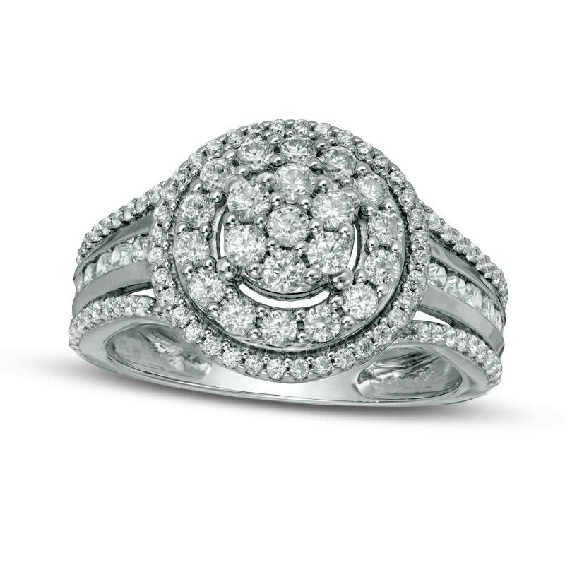 Image of ID 1 10 CT TW Composite Natural Diamond Frame Multi-Row Ring in Solid 10K White Gold
