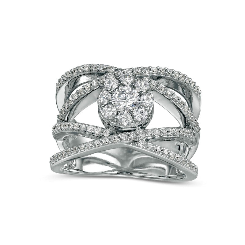 Image of ID 1 10 CT TW Composite Natural Diamond Orbit Ring in Solid 10K White Gold