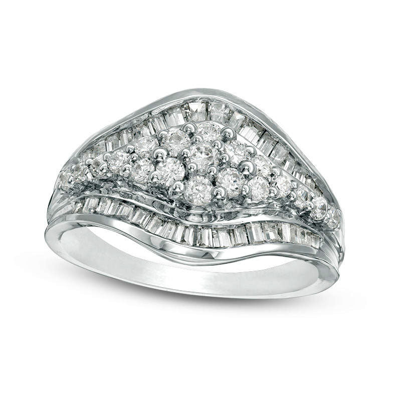 Image of ID 1 10 CT TW Composite Natural Diamond Ring in Solid 10K White Gold