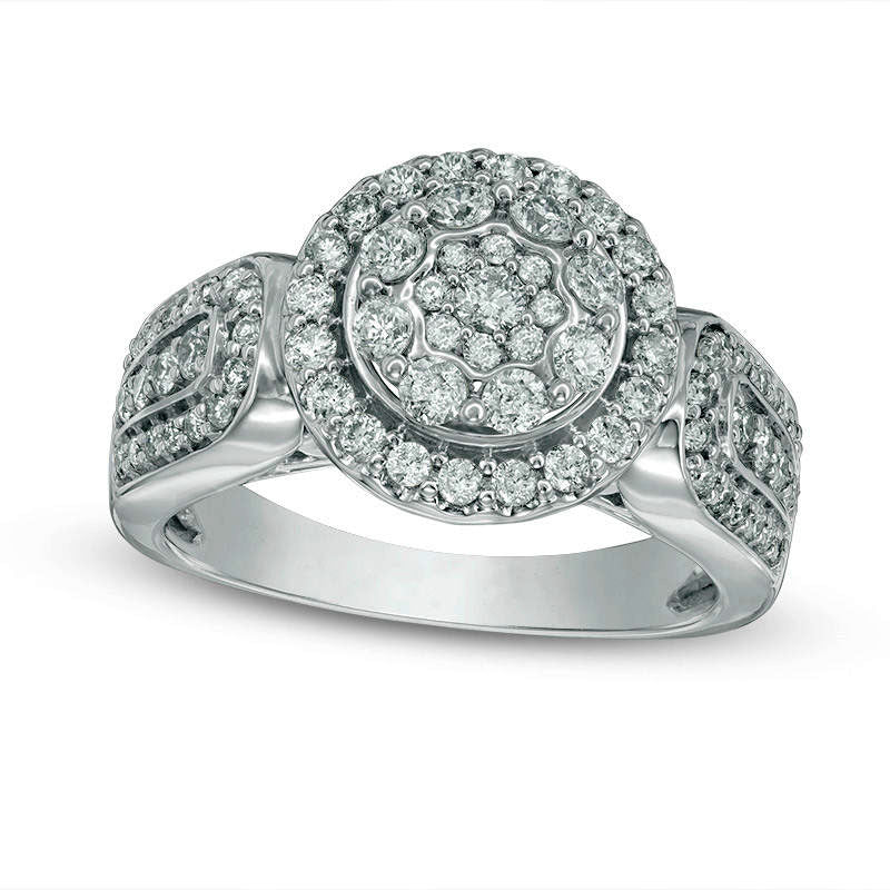 Image of ID 1 10 CT TW Composite Natural Diamond Twist Engagement Ring in Solid 14K White Gold