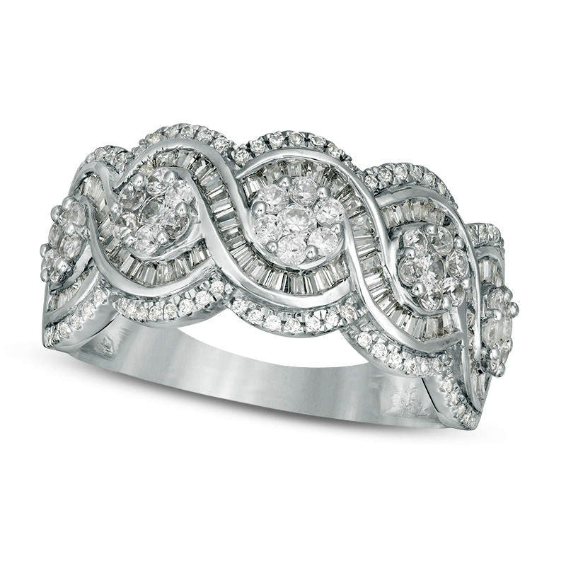 Image of ID 1 10 CT TW Composite Natural Diamond Twist Ring in Solid 10K White Gold
