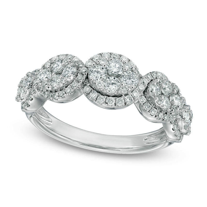 Image of ID 1 10 CT TW Composite Natural Diamond Weave Anniversary Ring in Solid 14K White Gold