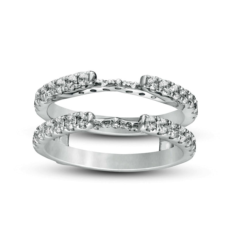 Image of ID 1 10 CT TW Natural Clarity Enhanced Diamond Cathedral Solitaire Enhancer in Solid 14K White Gold