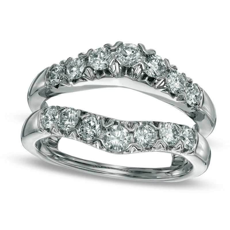 Image of ID 1 10 CT TW Natural Clarity Enhanced Diamond Contour Solitaire Enhancer in Solid 14K White Gold