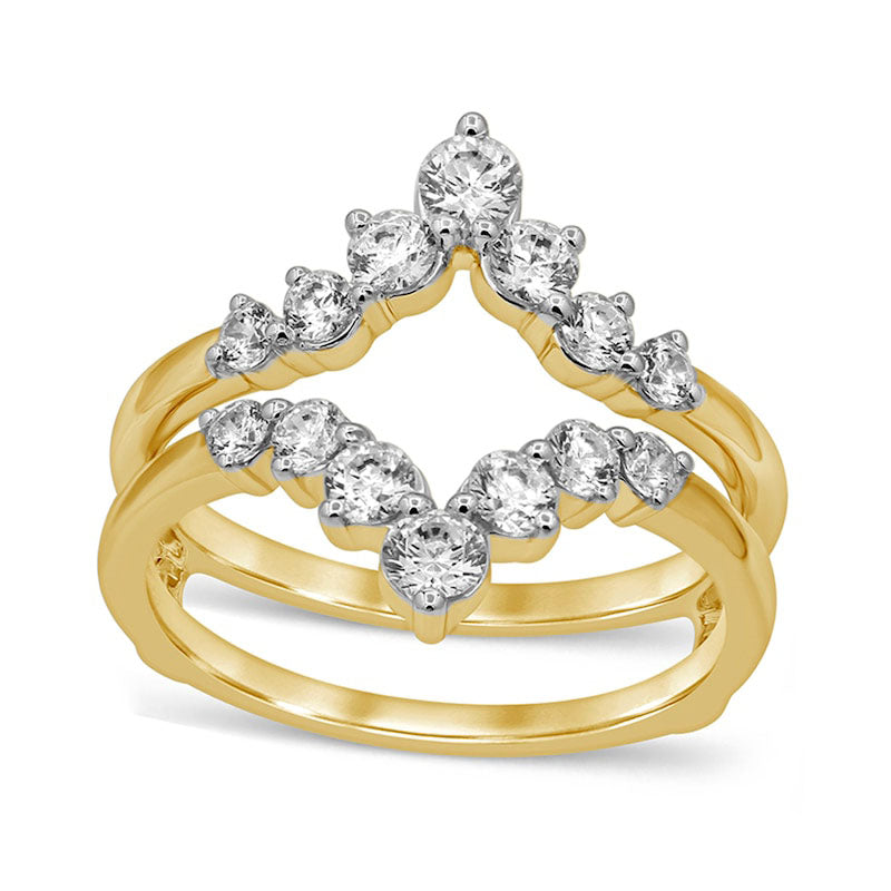 Image of ID 1 10 CT TW Natural Clarity Enhanced Diamond Double Crown Solitaire Enhancer in Solid 14K Gold