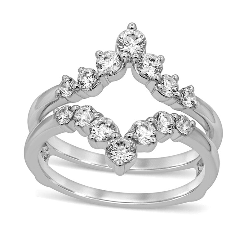 Image of ID 1 10 CT TW Natural Clarity Enhanced Diamond Double Crown Solitaire Enhancer in Solid 14K White Gold