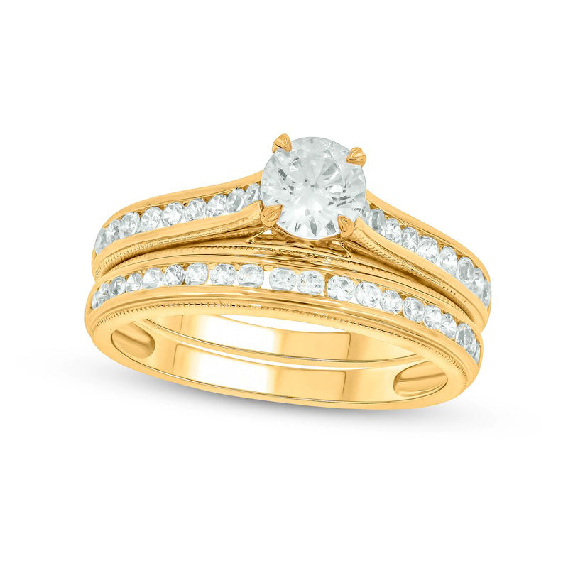Image of ID 1 10 CT TW Natural Diamond Antique Vintage-Style Bridal Engagement Ring Set in Solid 14K Gold (I/I2)