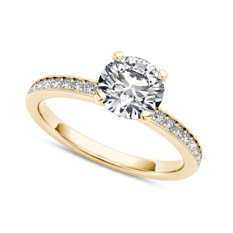 Image of ID 1 10 CT TW Natural Diamond Antique Vintage-Style Engagement Ring in Solid 14K Gold